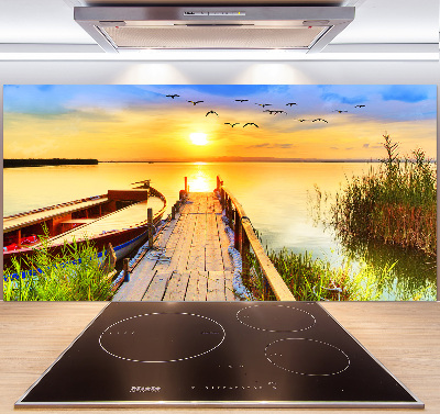 Kitchen splashback Boat and pier