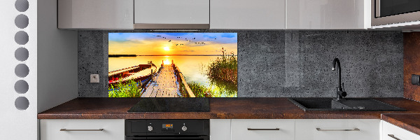 Kitchen splashback Boat and pier