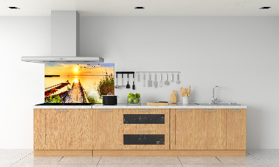 Kitchen splashback Boat and pier