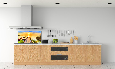 Kitchen splashback Boat and pier