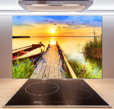 Kitchen splashback Boat and pier