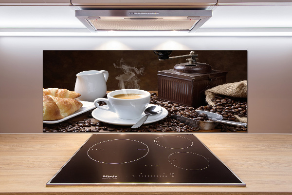 Cooker splashback Croissants and coffee