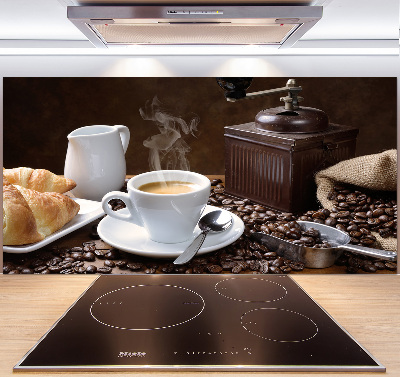 Cooker splashback Croissants and coffee