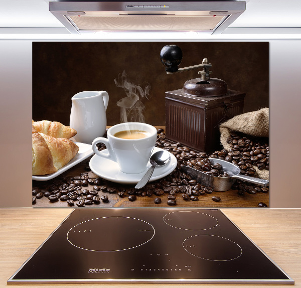 Cooker splashback Croissants and coffee