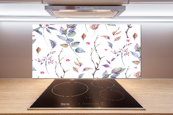 Cooker splashback Leaves