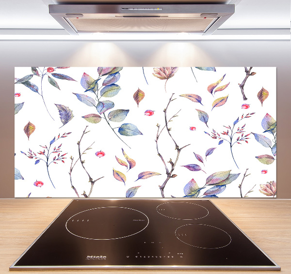 Cooker splashback Leaves