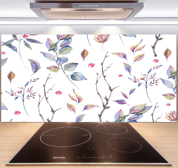 Cooker splashback Leaves