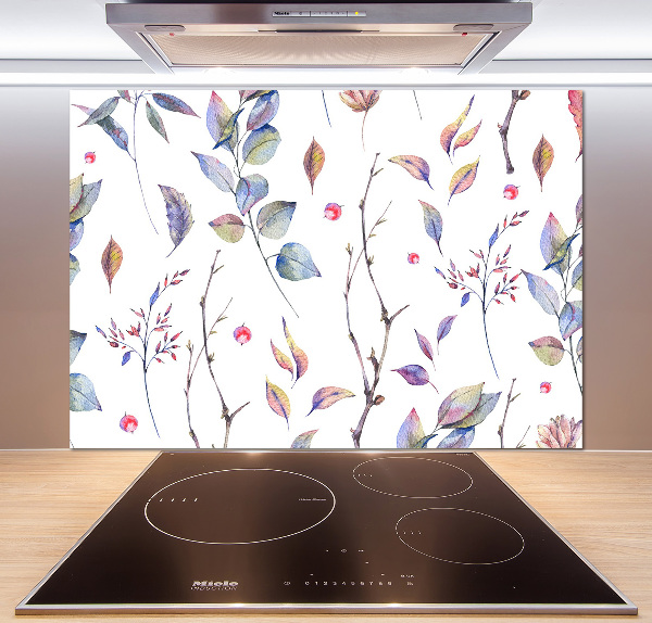 Cooker splashback Leaves