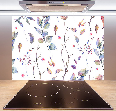 Cooker splashback Leaves