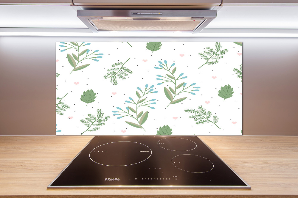 Cooker splashback Leaves