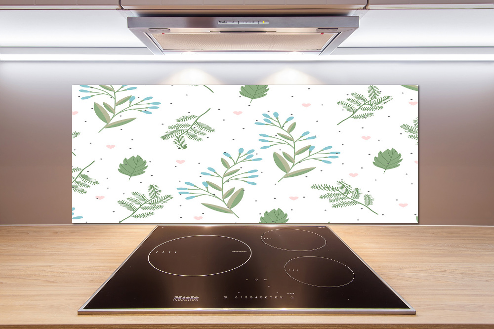 Cooker splashback Leaves