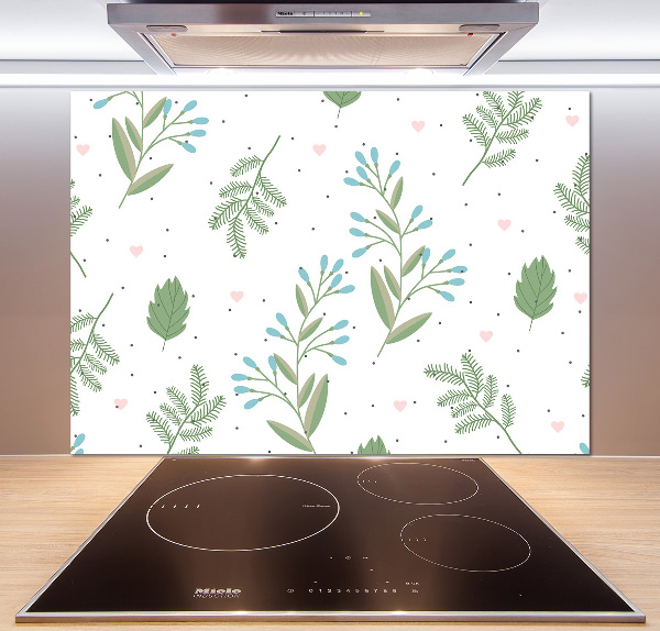 Cooker splashback Leaves