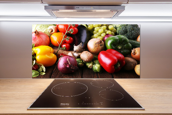 Glass splashback Vegetables and fruits