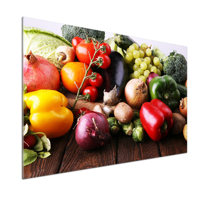 Glass splashback Vegetables and fruits