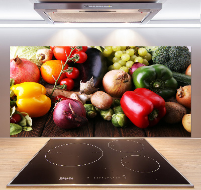 Glass splashback Vegetables and fruits