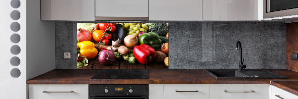 Glass splashback Vegetables and fruits