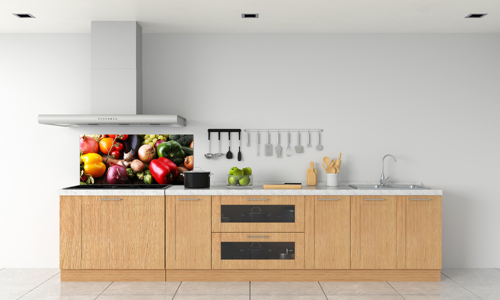 Glass splashback Vegetables and fruits