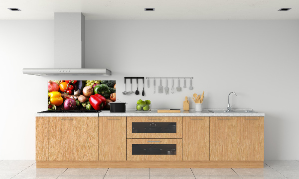 Glass splashback Vegetables and fruits