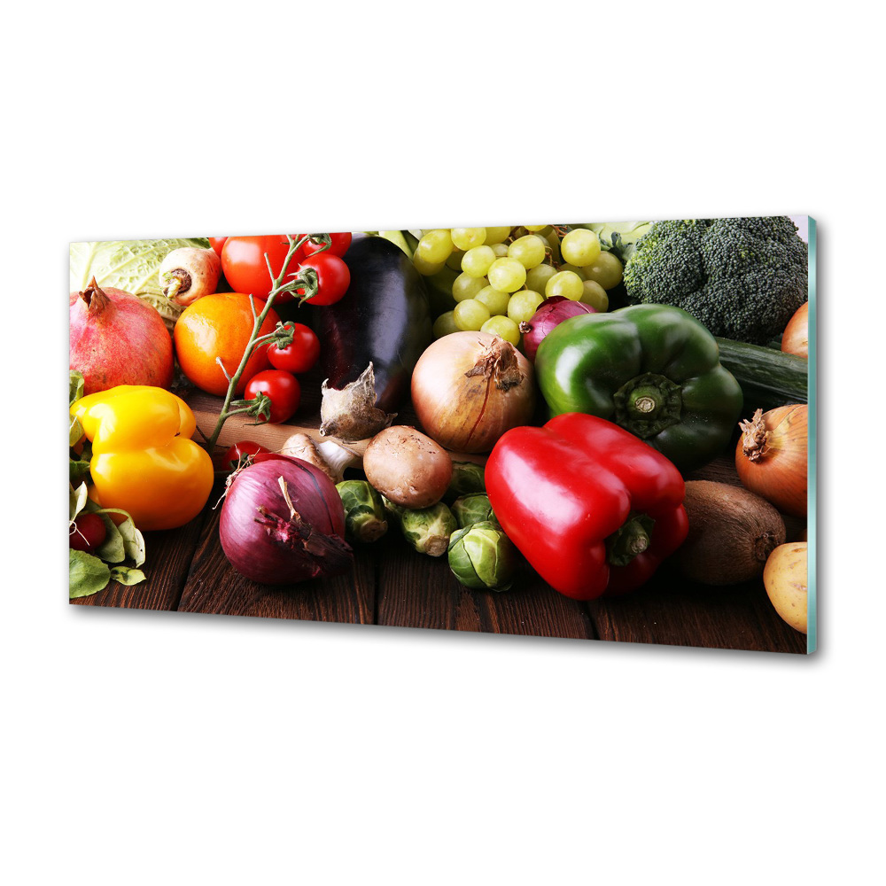 Glass splashback Vegetables and fruits