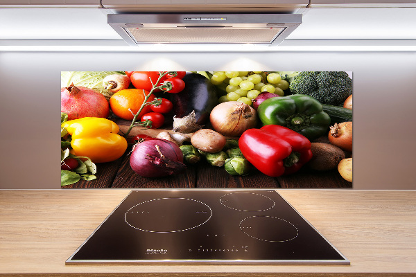 Glass splashback Vegetables and fruits