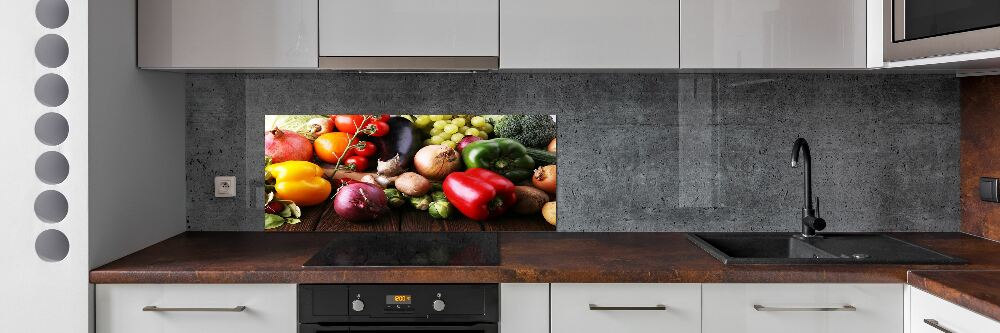 Glass splashback Vegetables and fruits