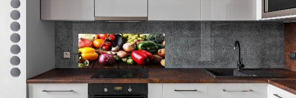 Glass splashback Vegetables and fruits