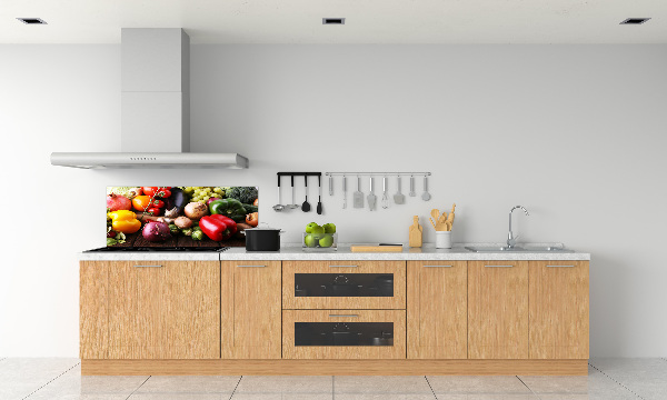 Glass splashback Vegetables and fruits