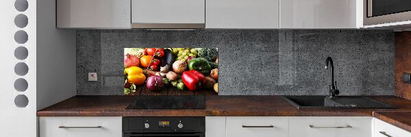 Glass splashback Vegetables and fruits