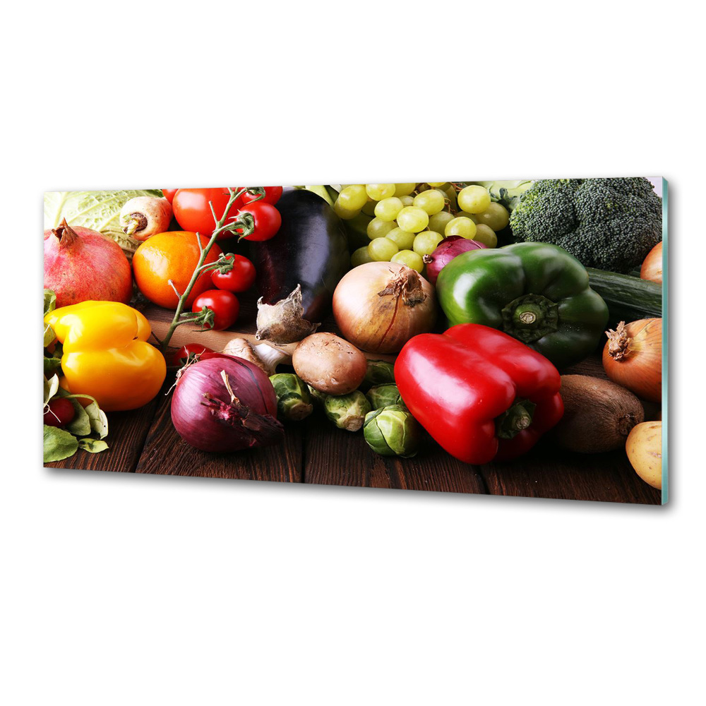 Glass splashback Vegetables and fruits