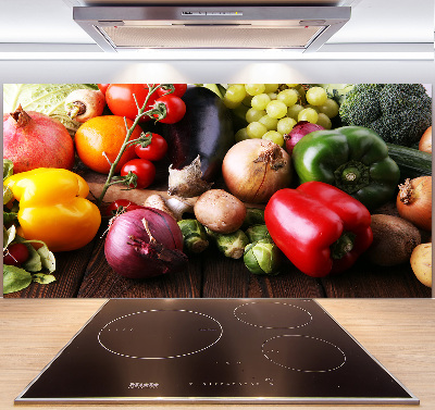 Glass splashback Vegetables and fruits