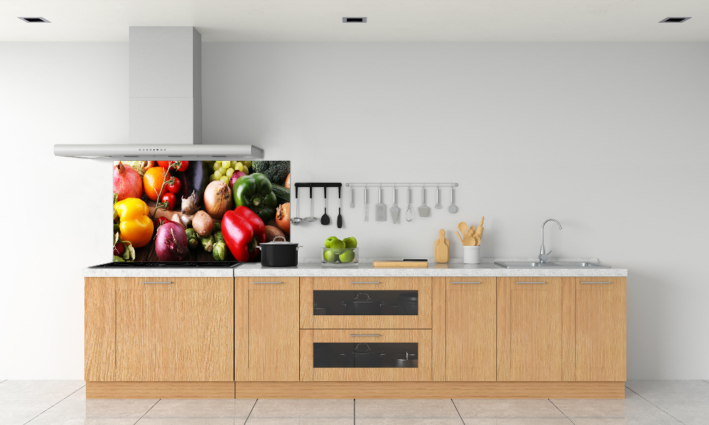 Glass splashback Vegetables and fruits