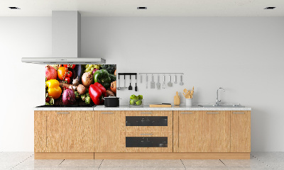 Glass splashback Vegetables and fruits