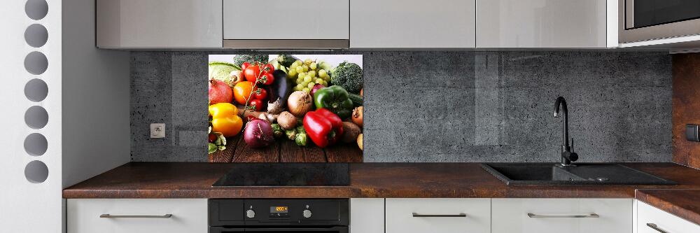 Glass splashback Vegetables and fruits