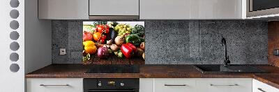 Glass splashback Vegetables and fruits