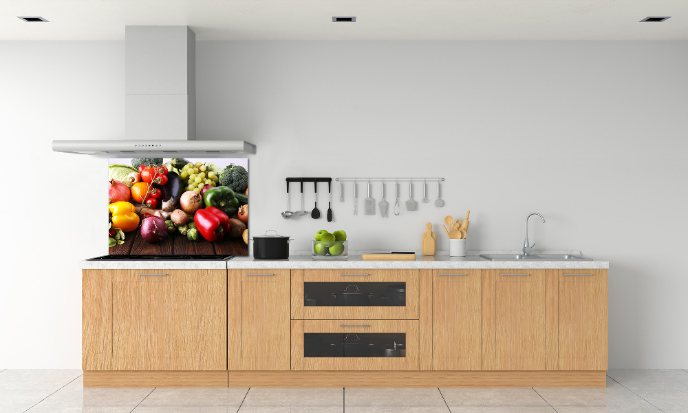 Glass splashback Vegetables and fruits