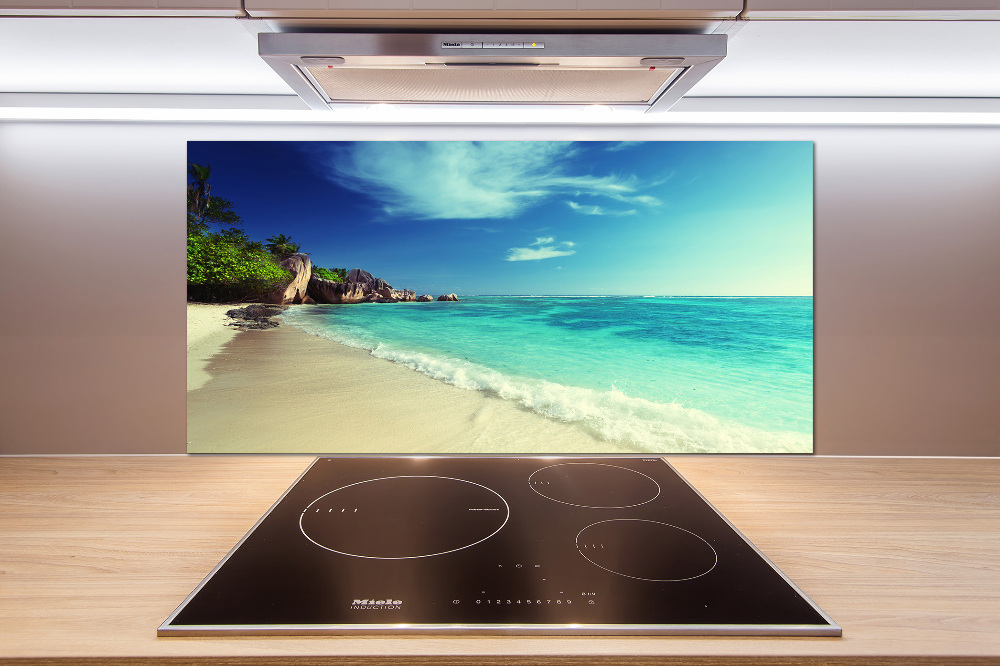 Kitchen splashback Seychelles beach