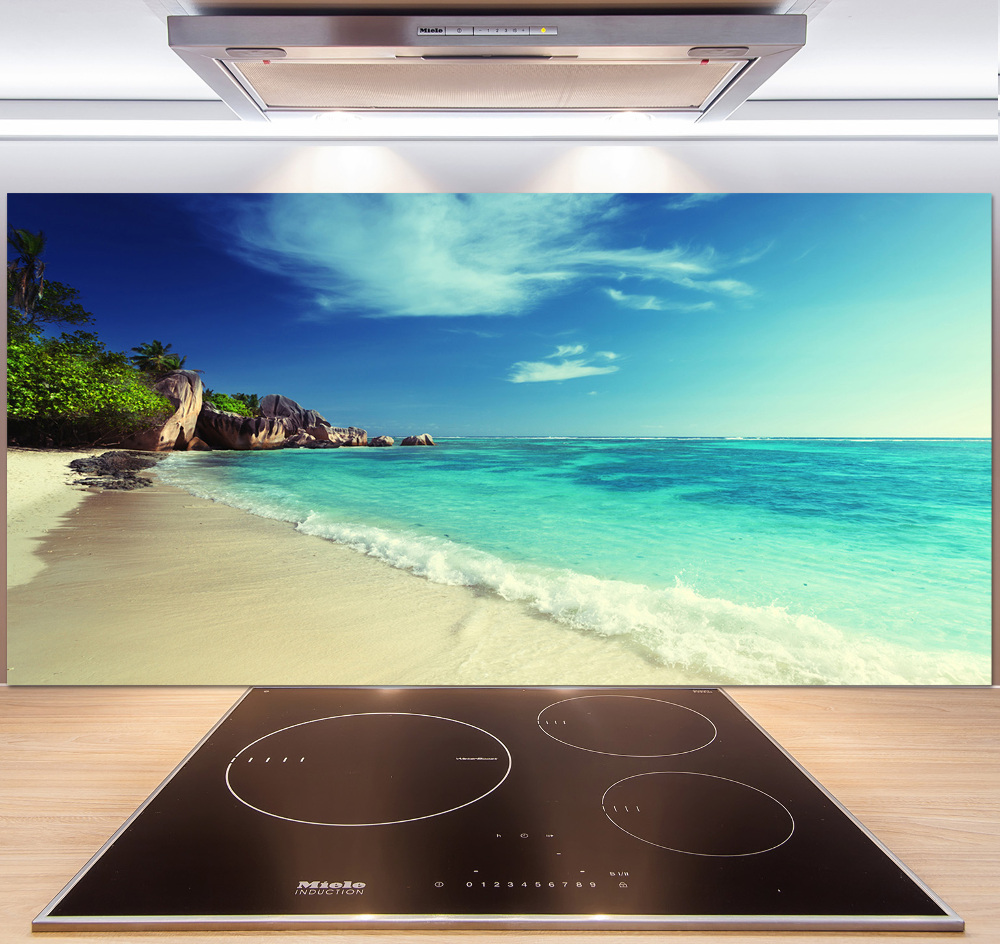 Kitchen splashback Seychelles beach