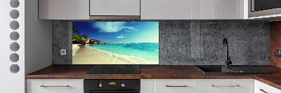 Kitchen splashback Seychelles beach