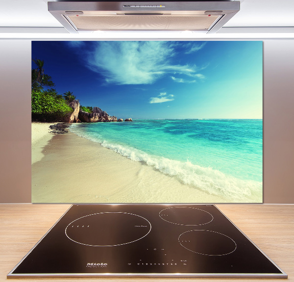 Kitchen splashback Seychelles beach