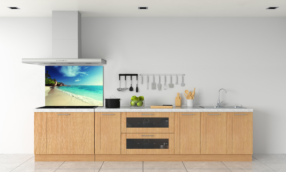 Kitchen splashback Seychelles beach