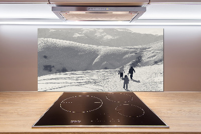 Glass splashback Skiers