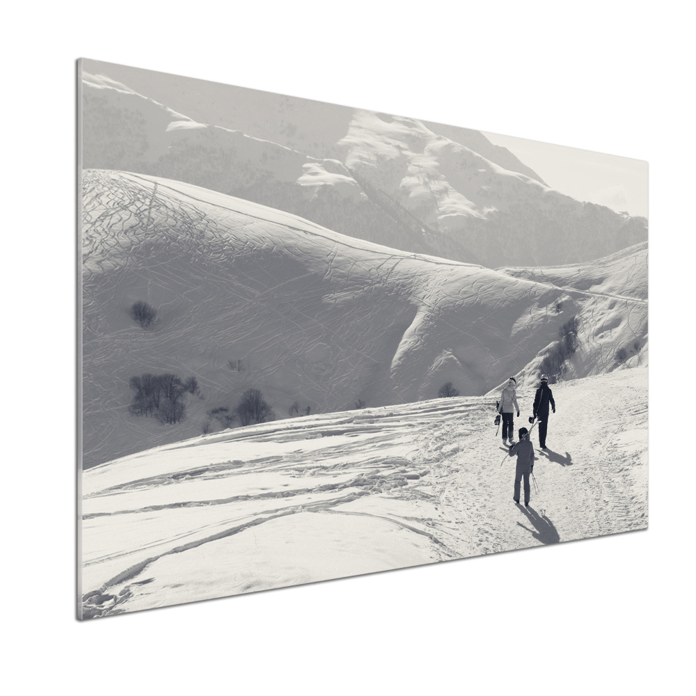 Glass splashback Skiers