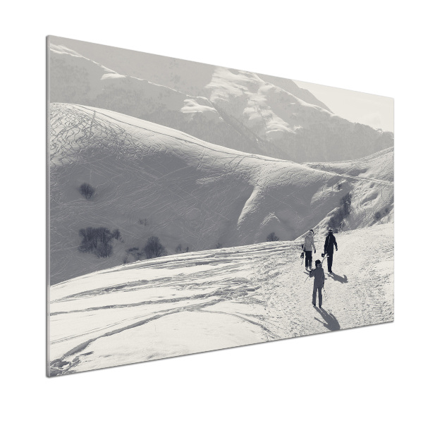 Glass splashback Skiers