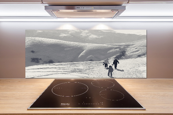 Glass splashback Skiers