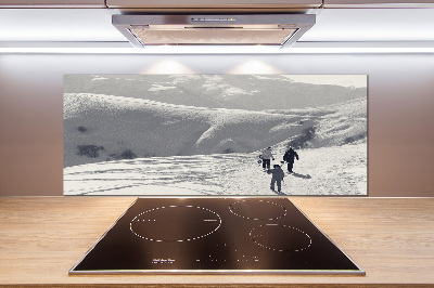 Glass splashback Skiers