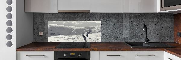 Glass splashback Skiers