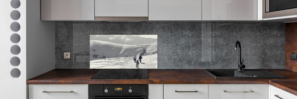 Glass splashback Skiers