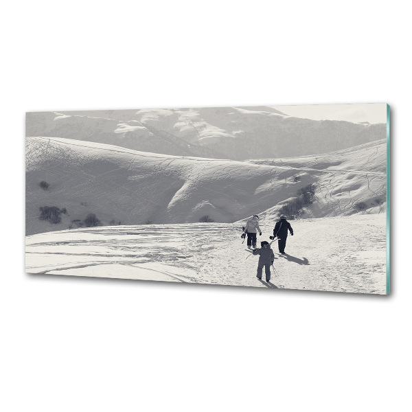 Glass splashback Skiers