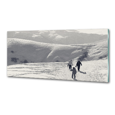 Glass splashback Skiers