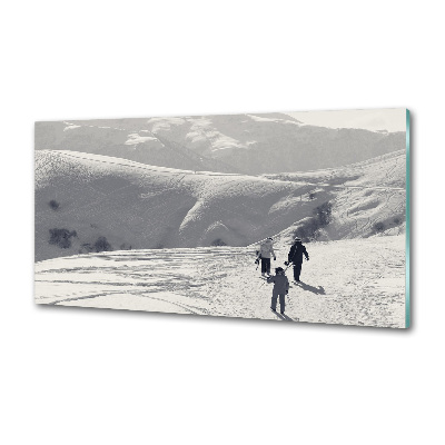 Glass splashback Skiers